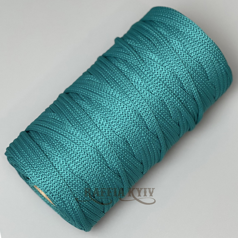 Dark turquoise polyester cord, 5 mm