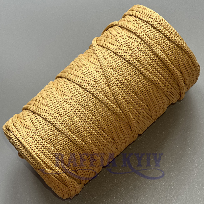 Золото поліефірний шнур, 5 мм