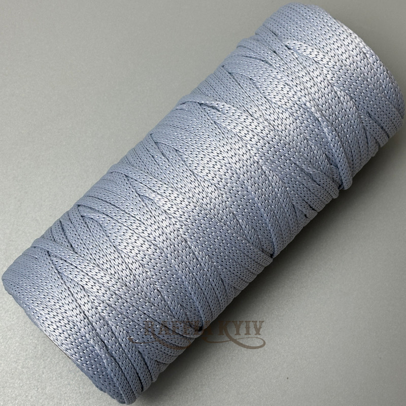 Grey-blue polyester cord, 4 mm soft