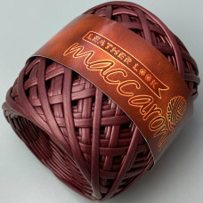 Burgundy Leather Look knitted yarn, 50 m