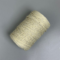 Light beige with lurex polyester cord, 3 mm