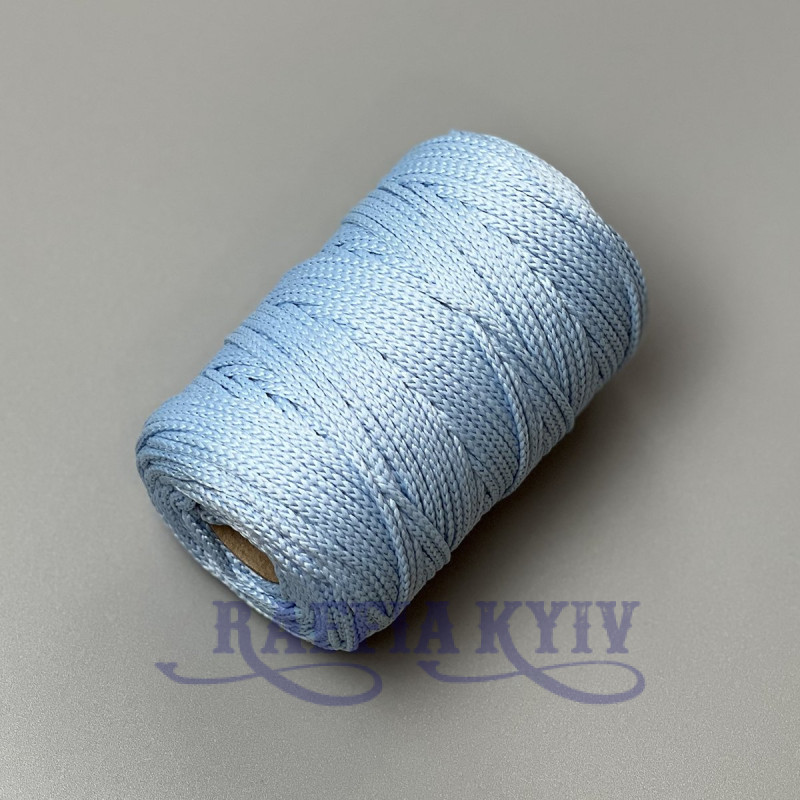 Светло-голубой полиэфирный шнур, 3 мм