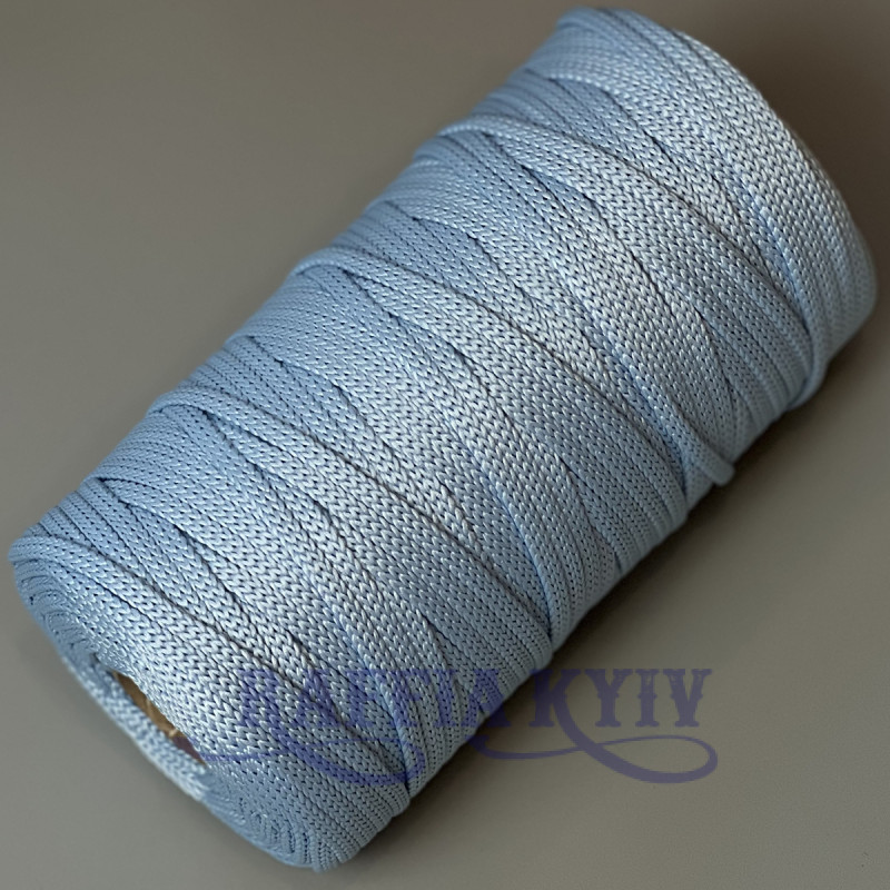 Світло-блакитний поліефірний шнур, 5 мм
