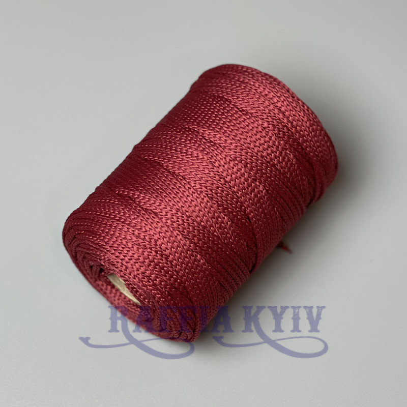 Светло-бордовый полиэфирный шнур, 3 мм