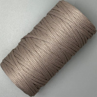 Light cappuccino polyester cord, 5 mm