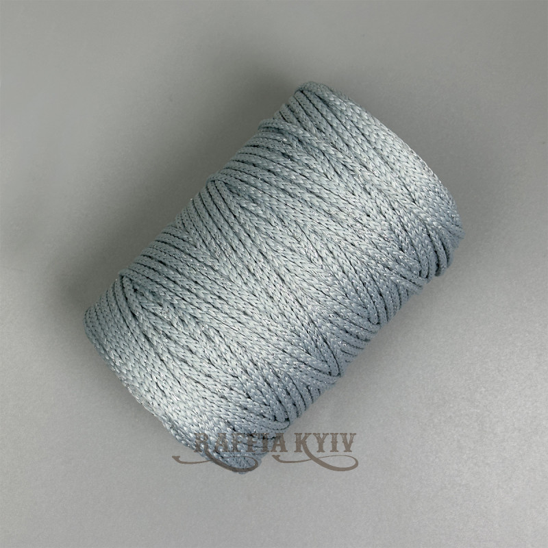 Light grey with lurex polyester cord, 3 mm