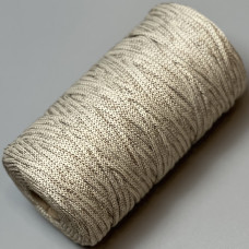 Milk beige melange polyester cord, 5 mm