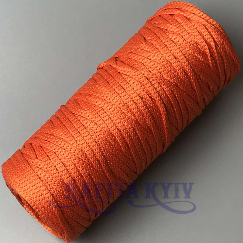 Orange polyester cord, 4 mm soft