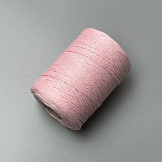 Pale pink polyester cord, 2 mm, with slight contamination