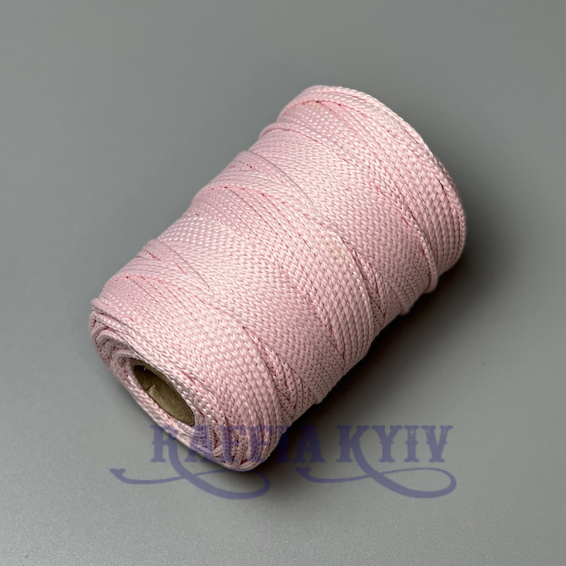 Ніжно-рожевий поліефірний шнур, 3 мм