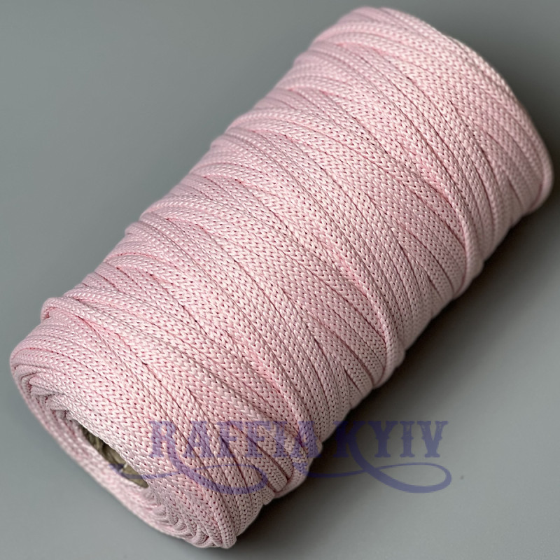 Ніжно-рожевий поліефірний шнур, 5 мм
