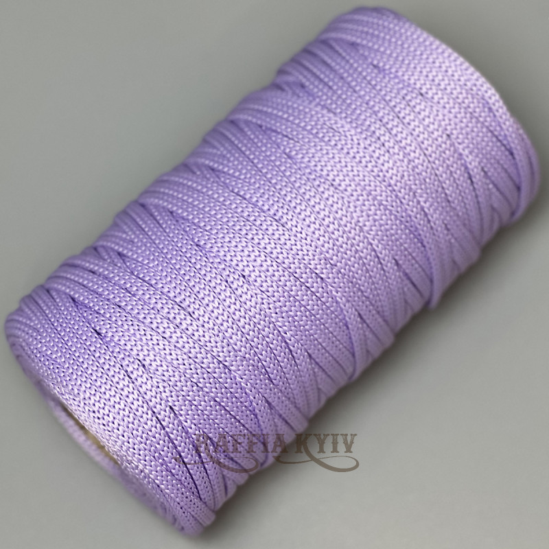 Ніжно-фіолетовий поліефірний шнур, 5 мм