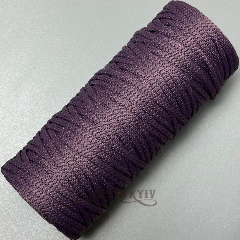 Pastel violet polyester cord, 4 mm soft