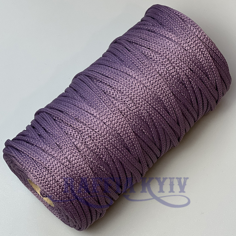 Пастельно-фіолетовий поліефірний шнур, 5 мм