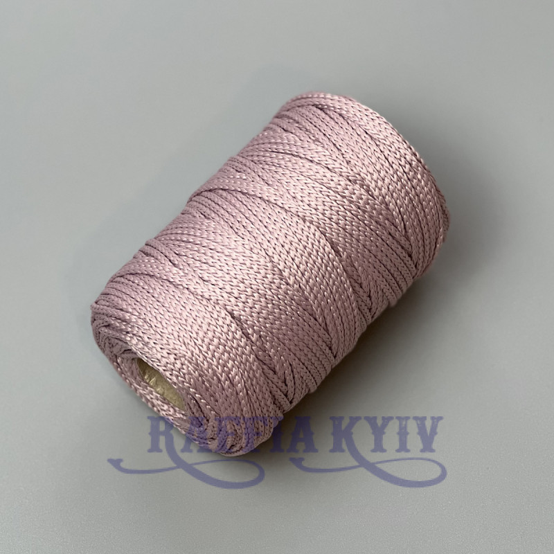Pink powder polyester cord, 3 mm