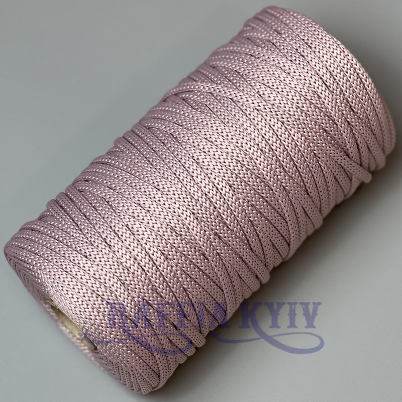 Pink powder polyester cord, 5 mm