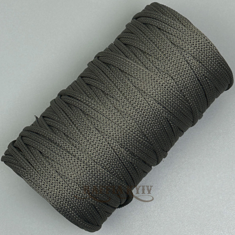 Графіт поліефірний шнур, 5 мм – м’який і міцний для в’язання сумок і аксесуарів