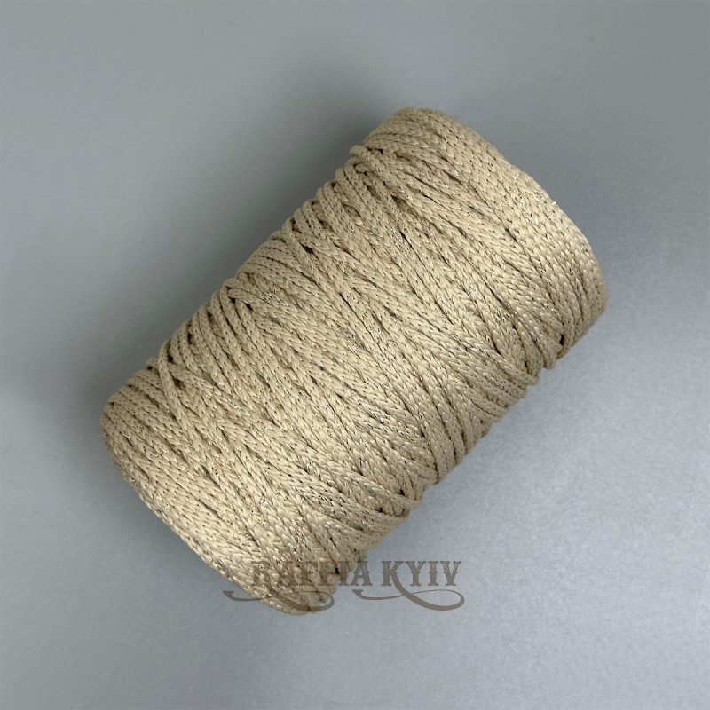 Powder with lurex polyester cord, 3 mm