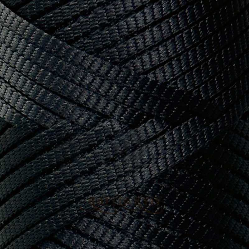 4 мм чорний плаский поліефірний шнур Raffia™ Kyiv