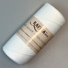 4 mm White ribbon polyester cord