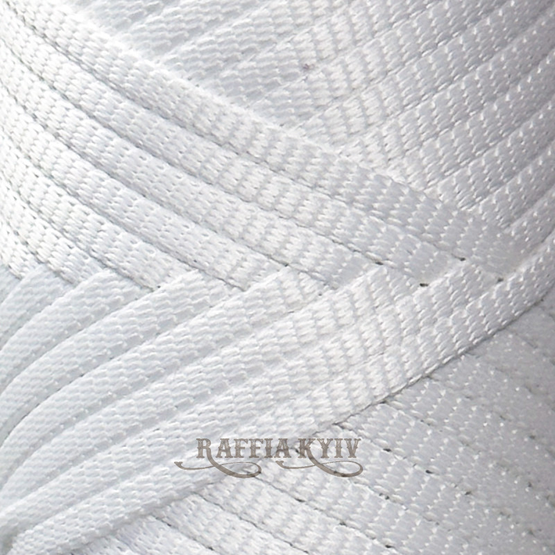 4 мм білий плаский поліефірний шнур Raffia™ Kyiv
