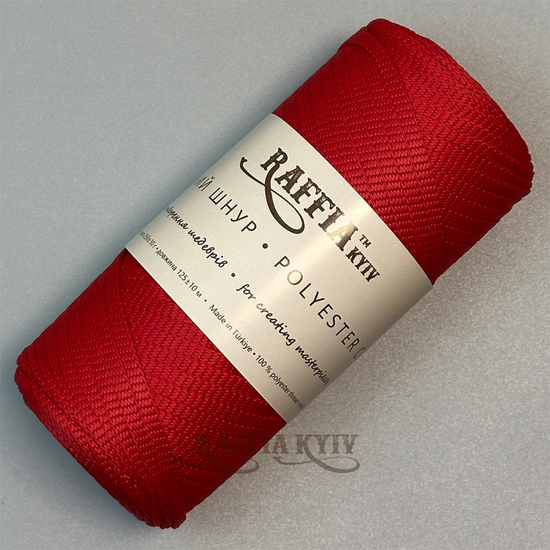 4 мм красный плоский полиэфирный шнур Raffia™ Kyiv