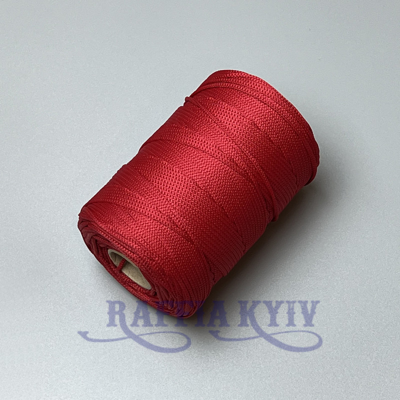 Red polyester cord, 2 mm