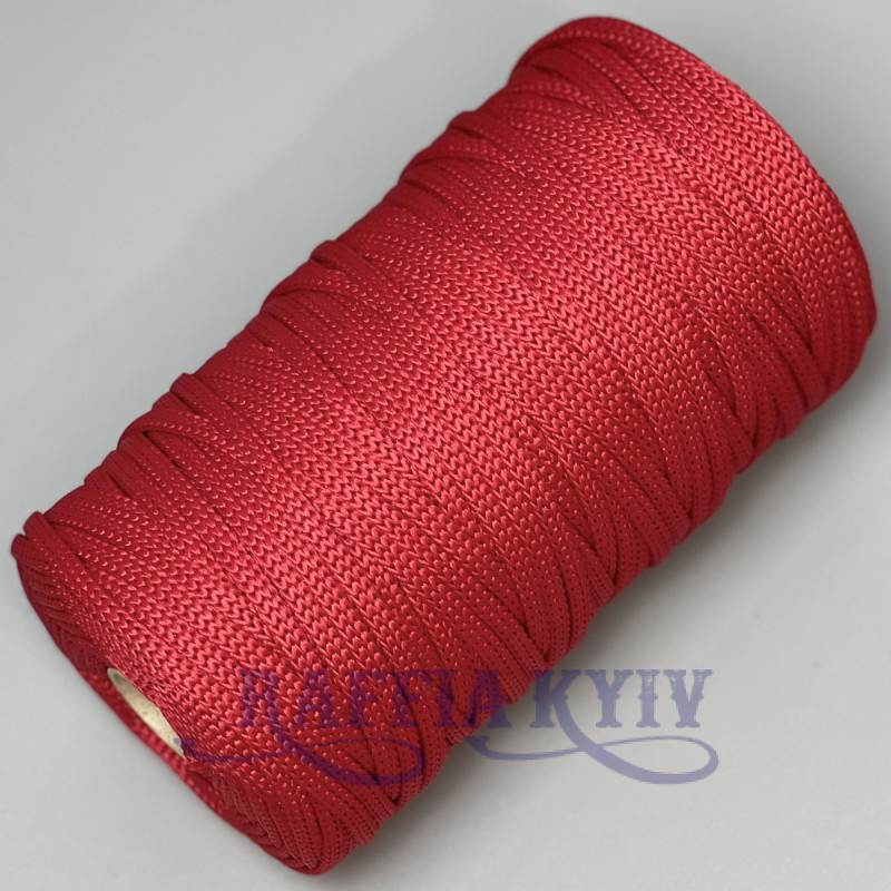 Red polyester cord, 5 mm