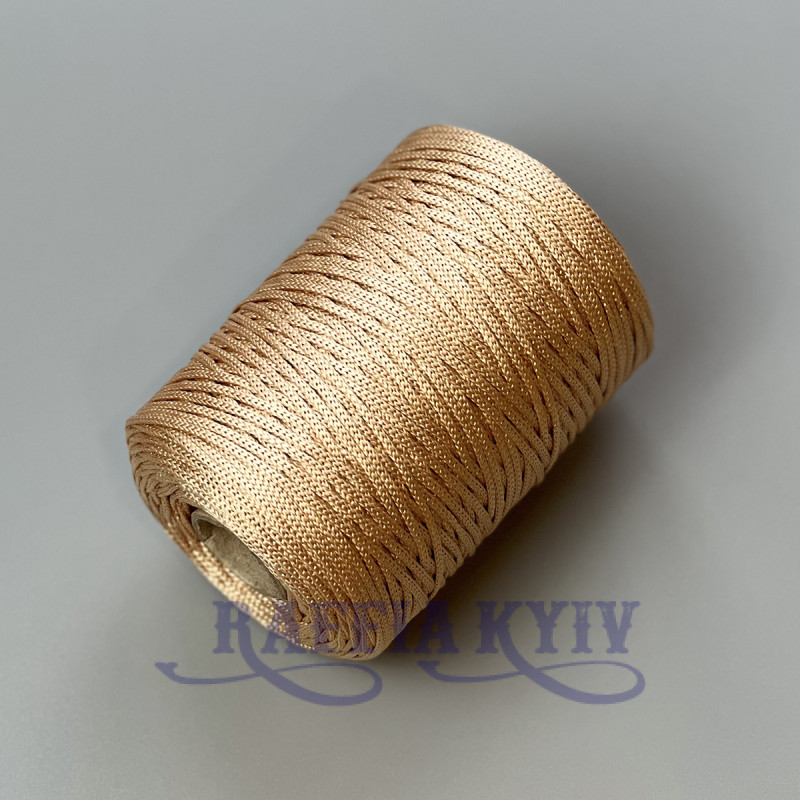 Rose gold polyester cord, 2 mm