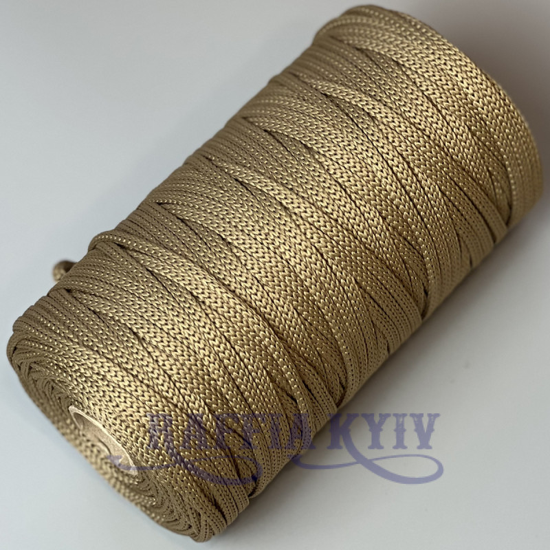 Walnut polyester cord, 5 mm