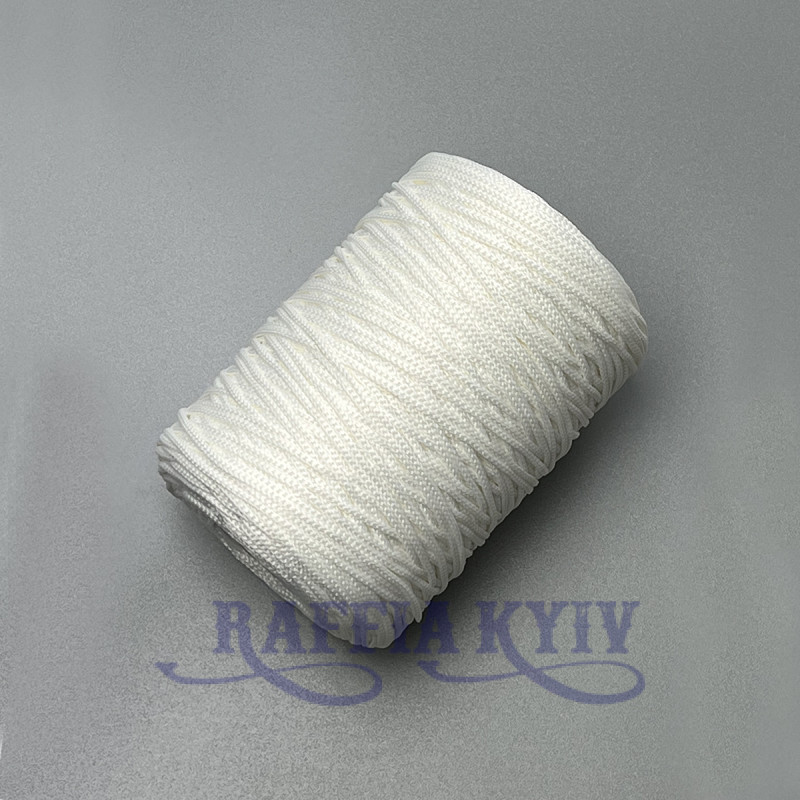 White polyester cord, 2 mm