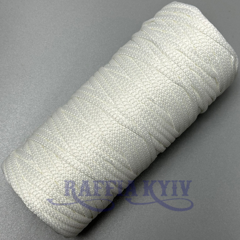 White polyester cord, 4 mm soft