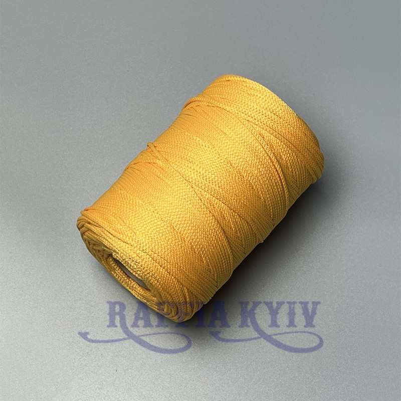 Yellow polyester cord, 2 mm