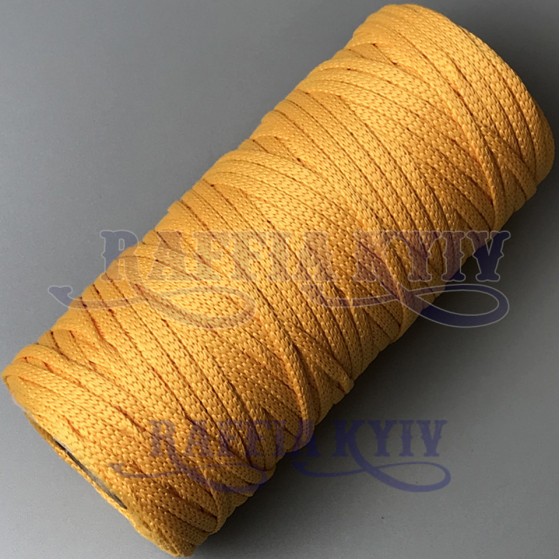 Жовтий поліефірний шнур, 4 мм софт