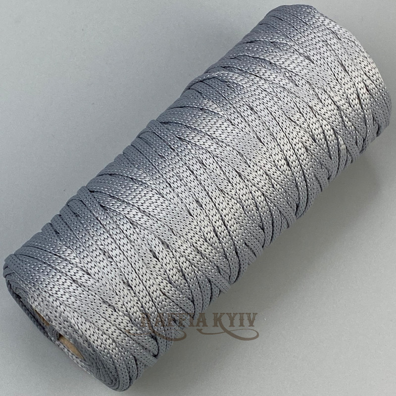 Grey polyester cord, 4 mm soft