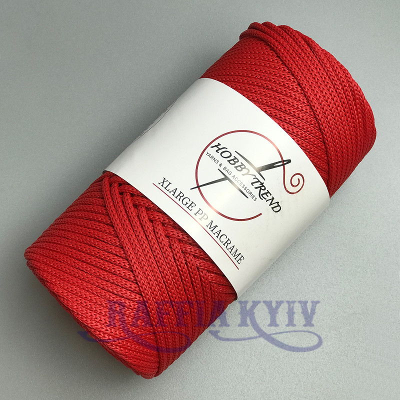 Red polypropylene cord, 3 mm