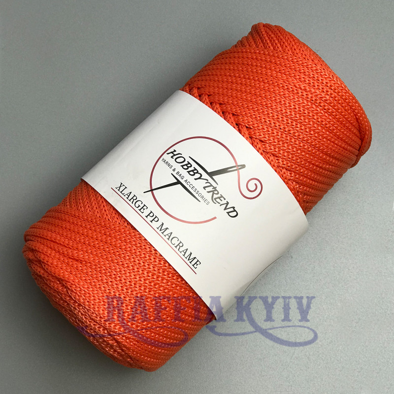 Orange polypropylene cord, 3 mm