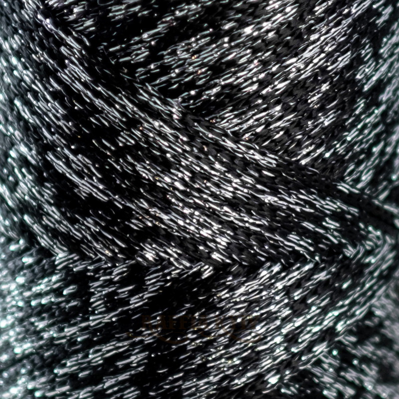 Black with silver lurex 2 mm polypropylene cord Hobby Trend