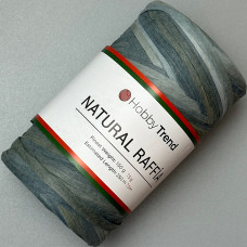 Grey melange paper ribbon melange raffia, 250 m