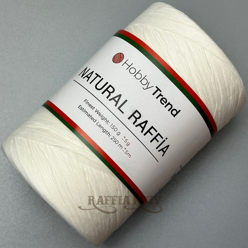 Ivory paper ribbon raffia, 250 m