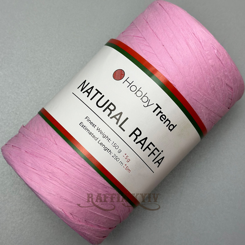 Rose paper ribbon raffia, 250 m