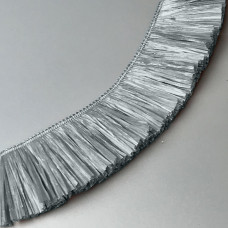 Metallic grey raffia fringe, RDM
