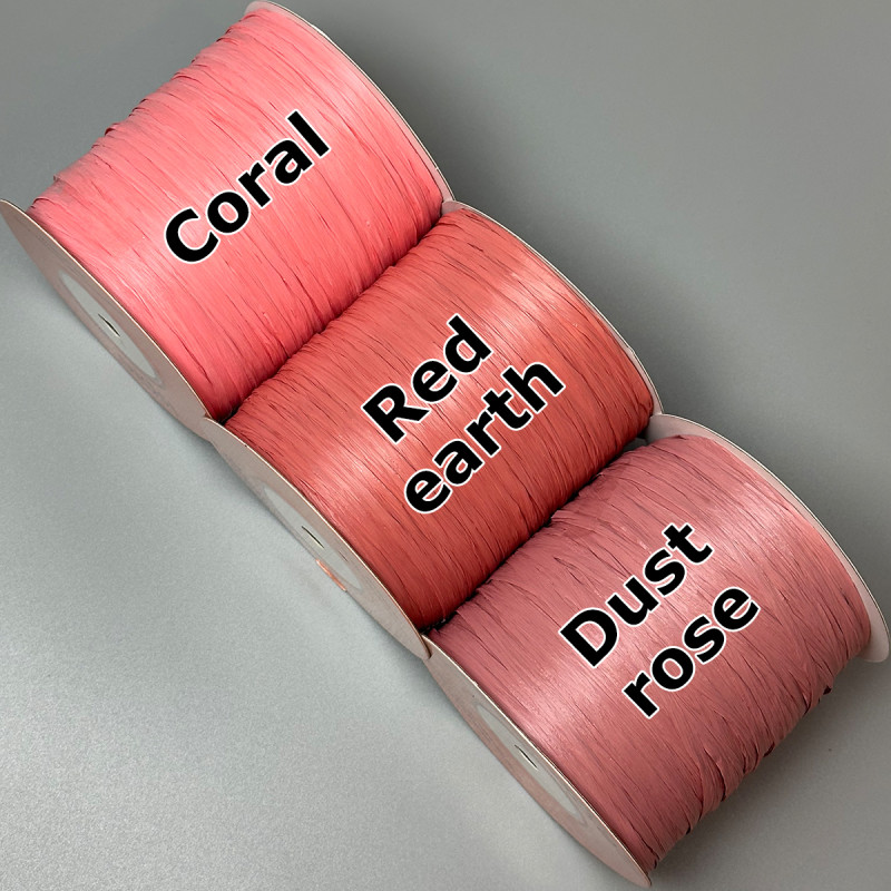 Ispie® rayon matte raffia, color – coral, 250 m