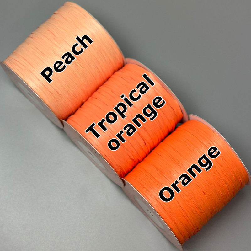 Вискозная матовая рафия Ispie®, цвет – orange, 250 м
