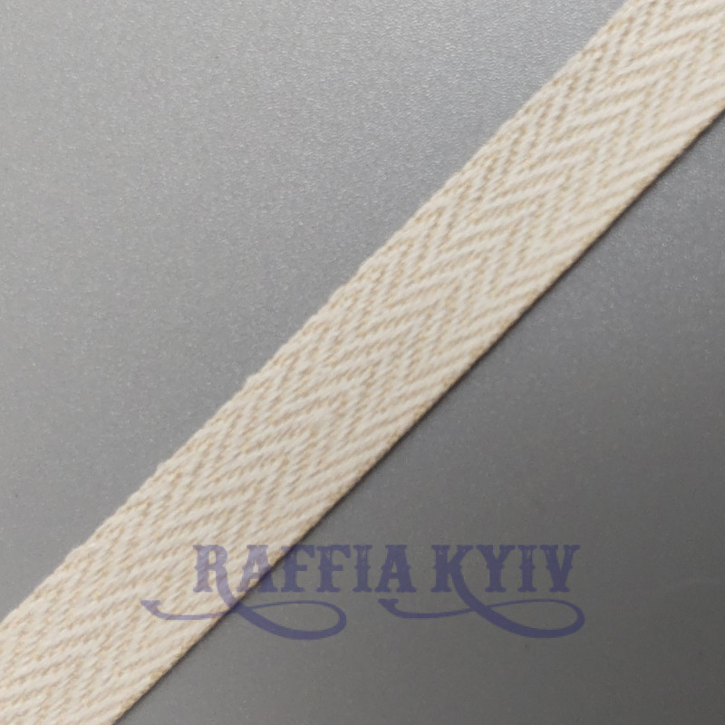 Unbleached keeper tape, 15 mm