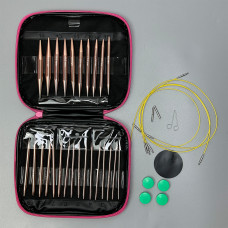 Набор кругових спиць для в'язання, рожевий