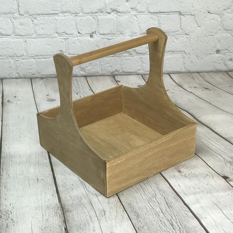 Wooden organizer basket