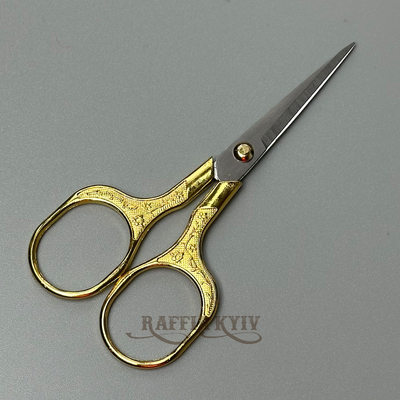 Metal scissors for needlework, 12.7 cm, yellow gold