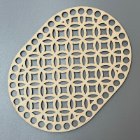 Openwork oval plywood bottom, 21×15 cm, model 224