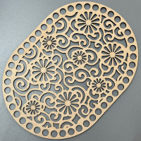 Ажурное овальное фанерное донышко, 21×15 см, модель 227